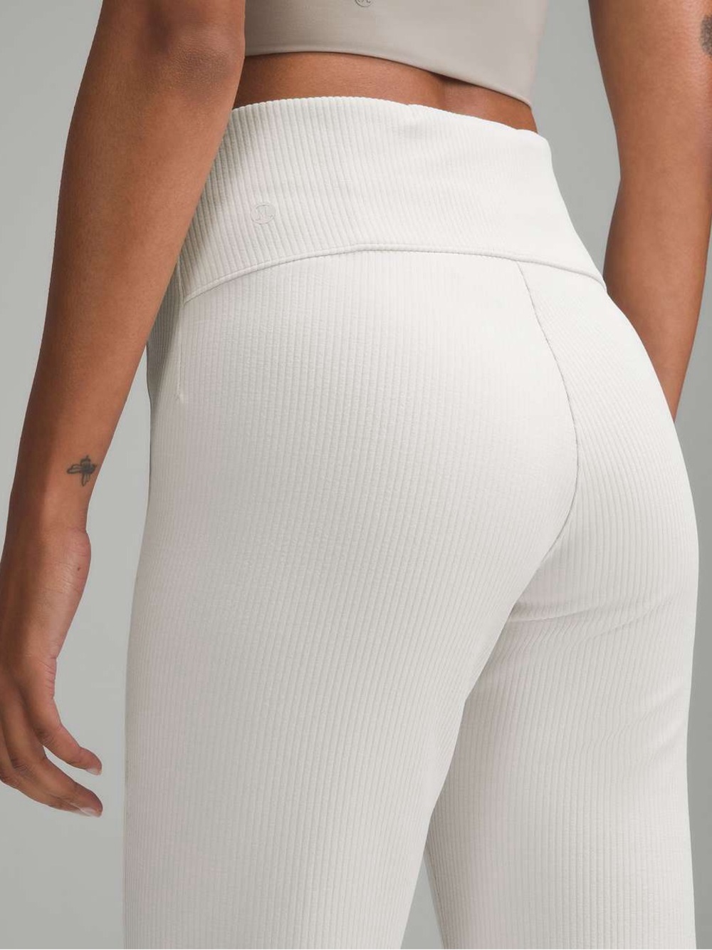 lululemon Ribbed Softstreme Flared Pant in Bone - Picture 3 of 14